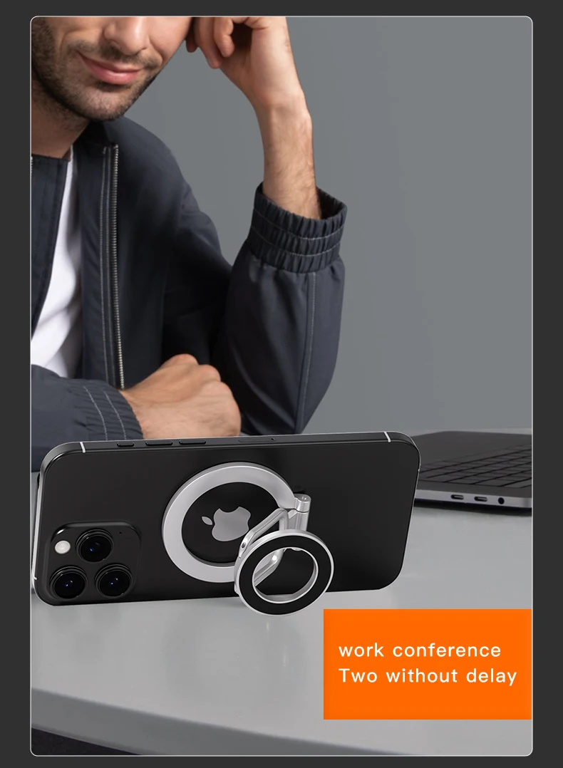 For Magsafe Foldable Double Sided Magnetic Phone Holder For iPhone Xiaomi Universal Folding Car Holder Magnetic Smartphone Stand