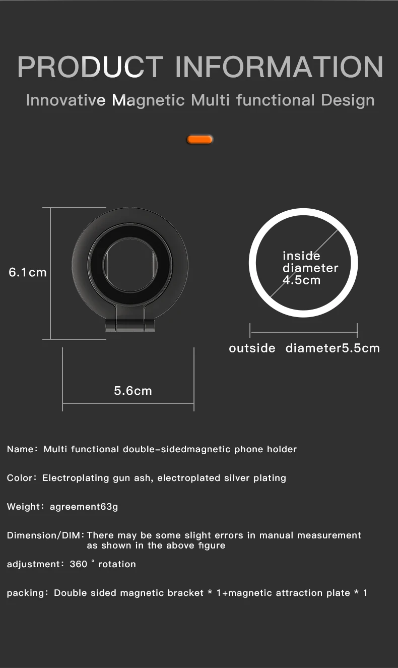For Magsafe Foldable Double Sided Magnetic Phone Holder For iPhone Xiaomi Universal Folding Car Holder Magnetic Smartphone Stand