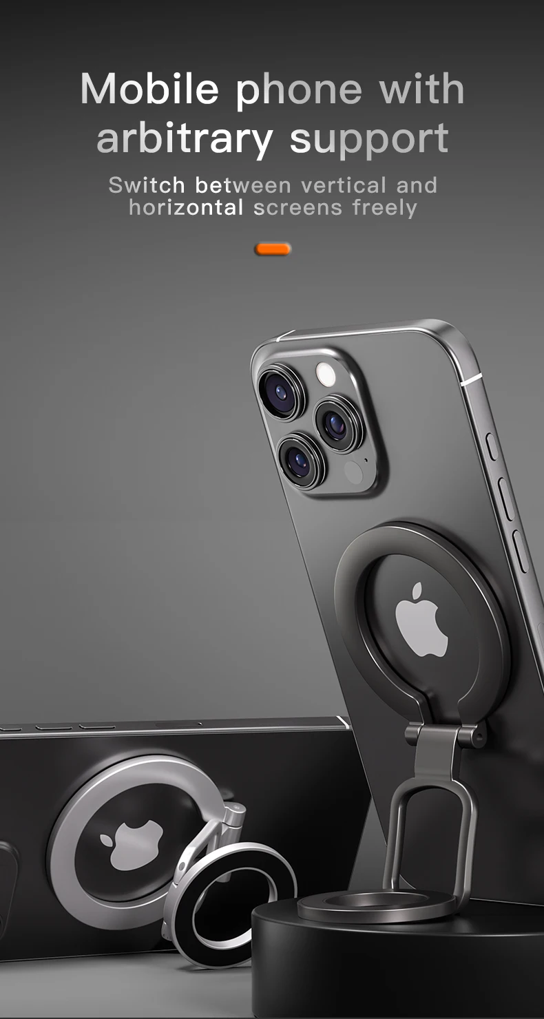 For Magsafe Foldable Double Sided Magnetic Phone Holder For iPhone Xiaomi Universal Folding Car Holder Magnetic Smartphone Stand