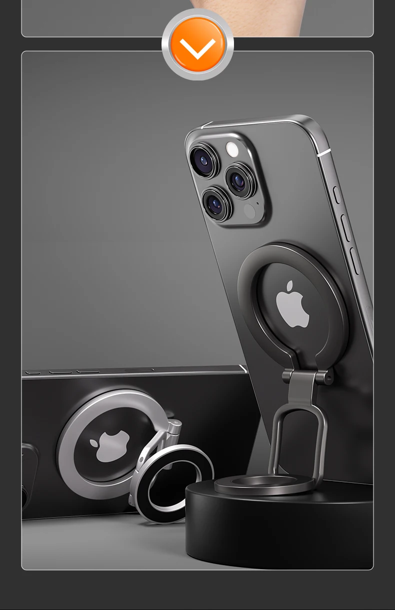 For Magsafe Foldable Double Sided Magnetic Phone Holder For iPhone Xiaomi Universal Folding Car Holder Magnetic Smartphone Stand