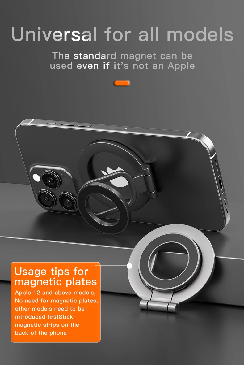For Magsafe Foldable Double Sided Magnetic Phone Holder For iPhone Xiaomi Universal Folding Car Holder Magnetic Smartphone Stand