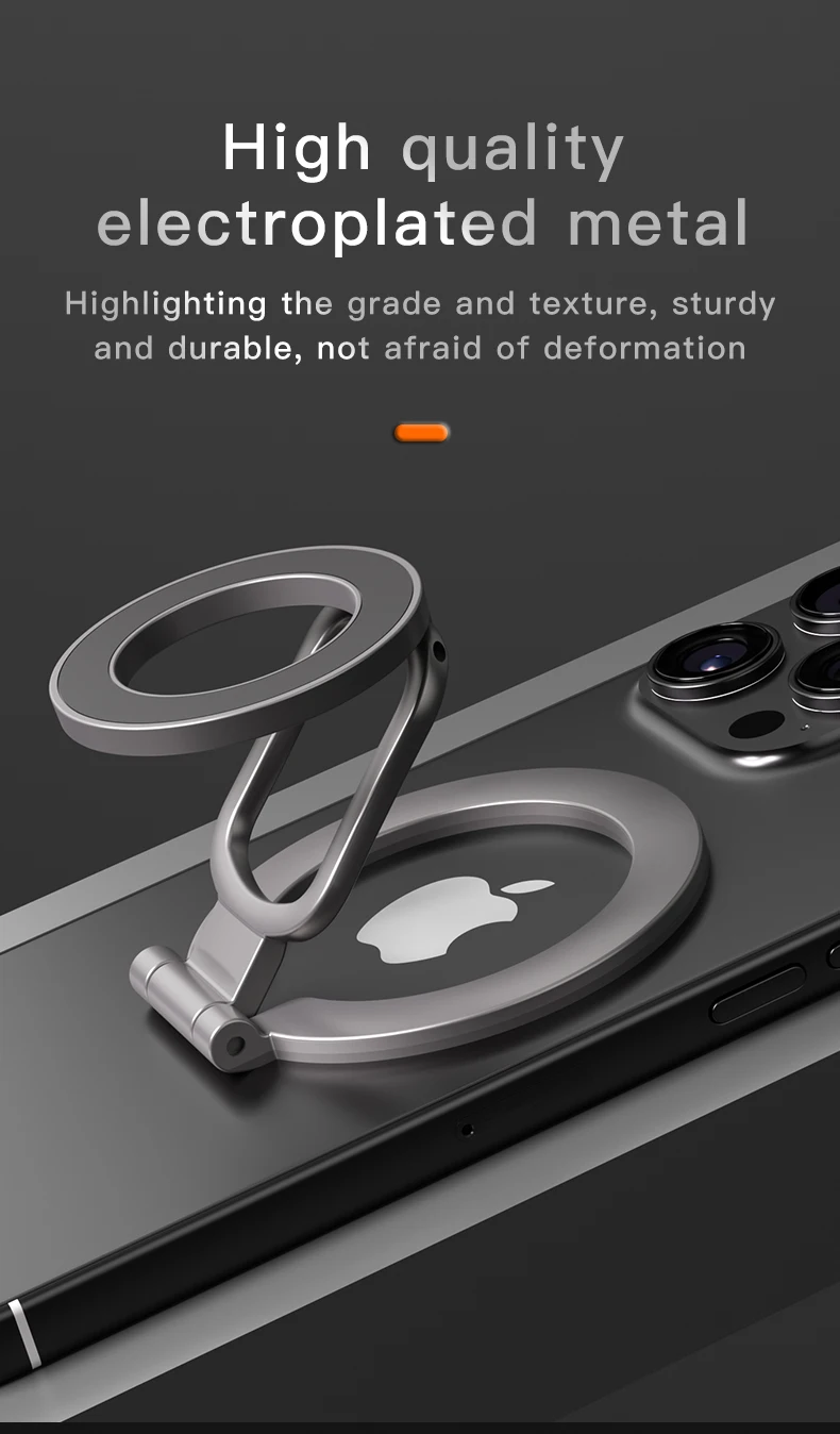 For Magsafe Foldable Double Sided Magnetic Phone Holder For iPhone Xiaomi Universal Folding Car Holder Magnetic Smartphone Stand