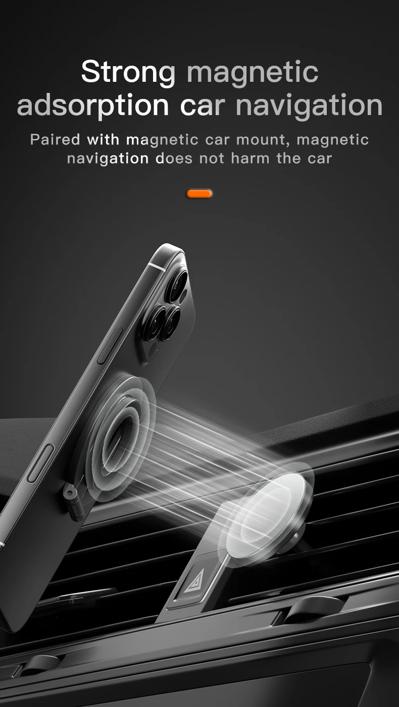 For Magsafe Foldable Double Sided Magnetic Phone Holder For iPhone Xiaomi Universal Folding Car Holder Magnetic Smartphone Stand