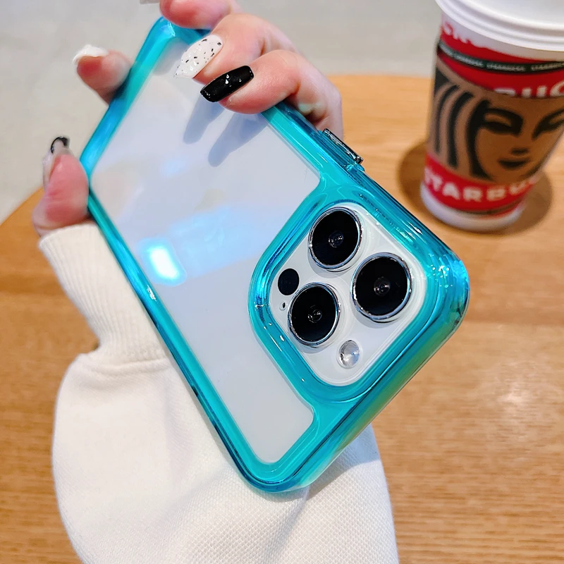 Luxury Transparent Shockproof Armor Case for iPhone 17 Air 16 15 14 Plus 13 12 Mini 11 Pro Max Clear Bumper Hard Acrylic Cover