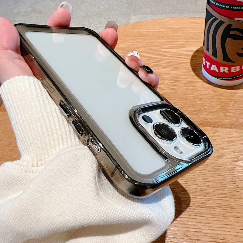 Luxury Transparent Shockproof Armor Case for iPhone 17 Air 16 15 14 Plus 13 12 Mini 11 Pro Max Clear Bumper Hard Acrylic Cover