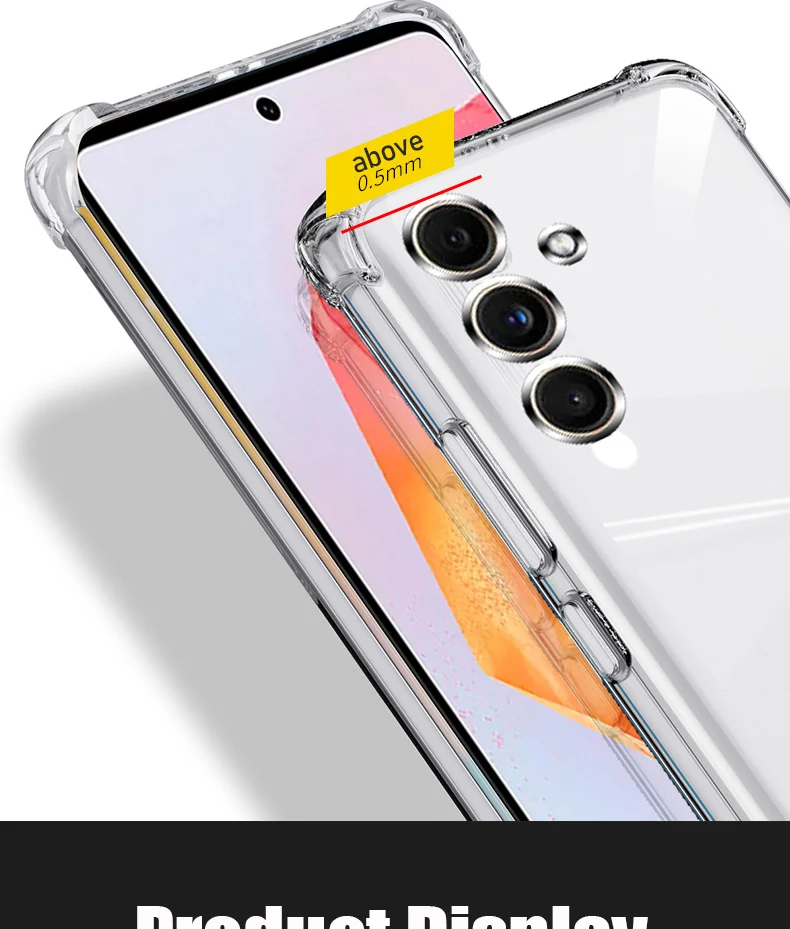 Clear Phone Case For Samsung Galaxy S22 S23 S24 Plus S25 Ultra S21 Fe Silicone Soft Case For Samsung A16 A26 A36 A56 A55 A35 A15