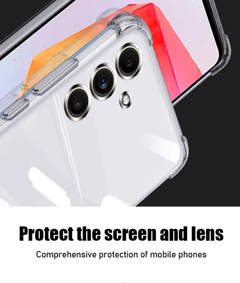 Clear Phone Case For Samsung Galaxy S22 S23 S24 Plus S25 Ultra S21 Fe Silicone Soft Case For Samsung A16 A26 A36 A56 A55 A35 A15