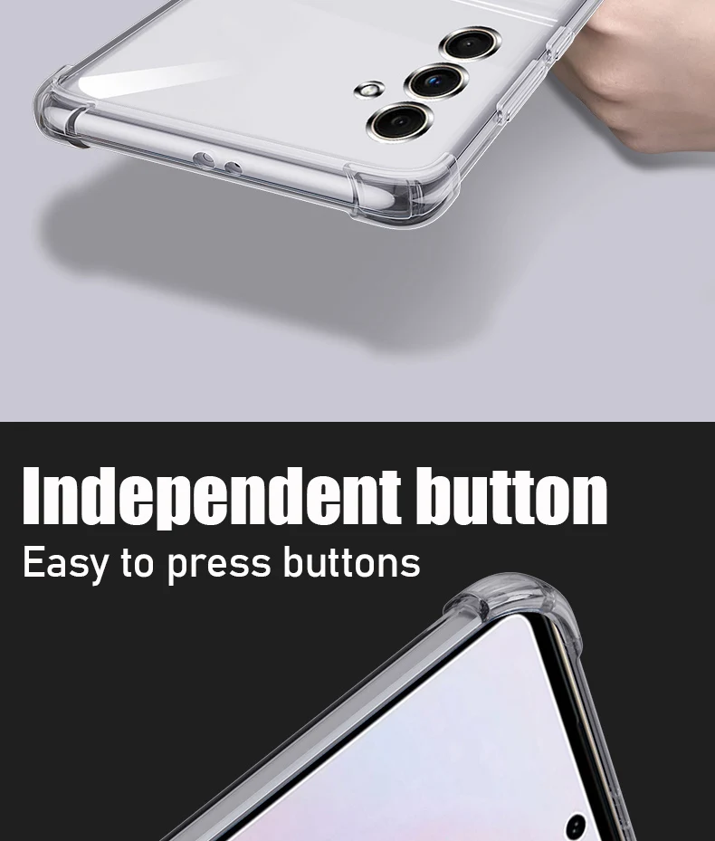 Clear Phone Case For Samsung Galaxy S22 S23 S24 Plus S25 Ultra S21 Fe Silicone Soft Case For Samsung A16 A26 A36 A56 A55 A35 A15
