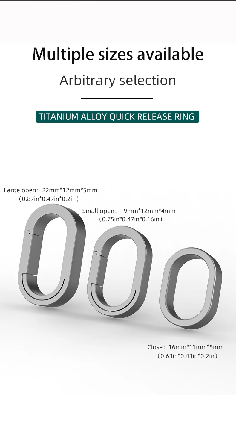 3 Size MINI TC4 Titanium Alloy Keychain Buckle Key Ring Car Accessor Waist Hanging Chain Ring Buckles Opener EDC Outdoor Tool
