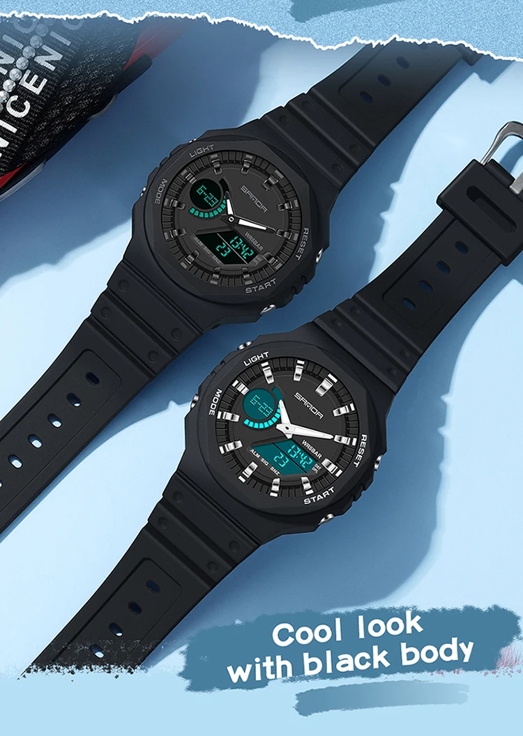 SANDA Outdoor Sports Watches Men Ms LED Digital Watches Military Waterproof Date Electronic Watch Boy Girl Relogio Masculino