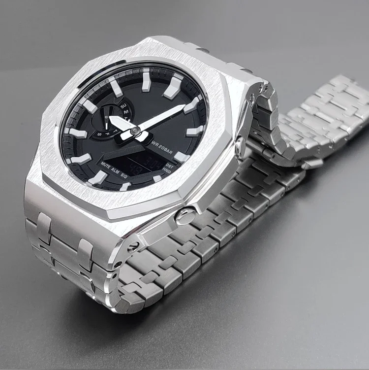 GM-2100 GBM2100 Stainless Steel Case Bezel metal Strap For Casio G-SHOCK GM2100 GBM-2100 Mod Kit Replacement Mod Refit Kit