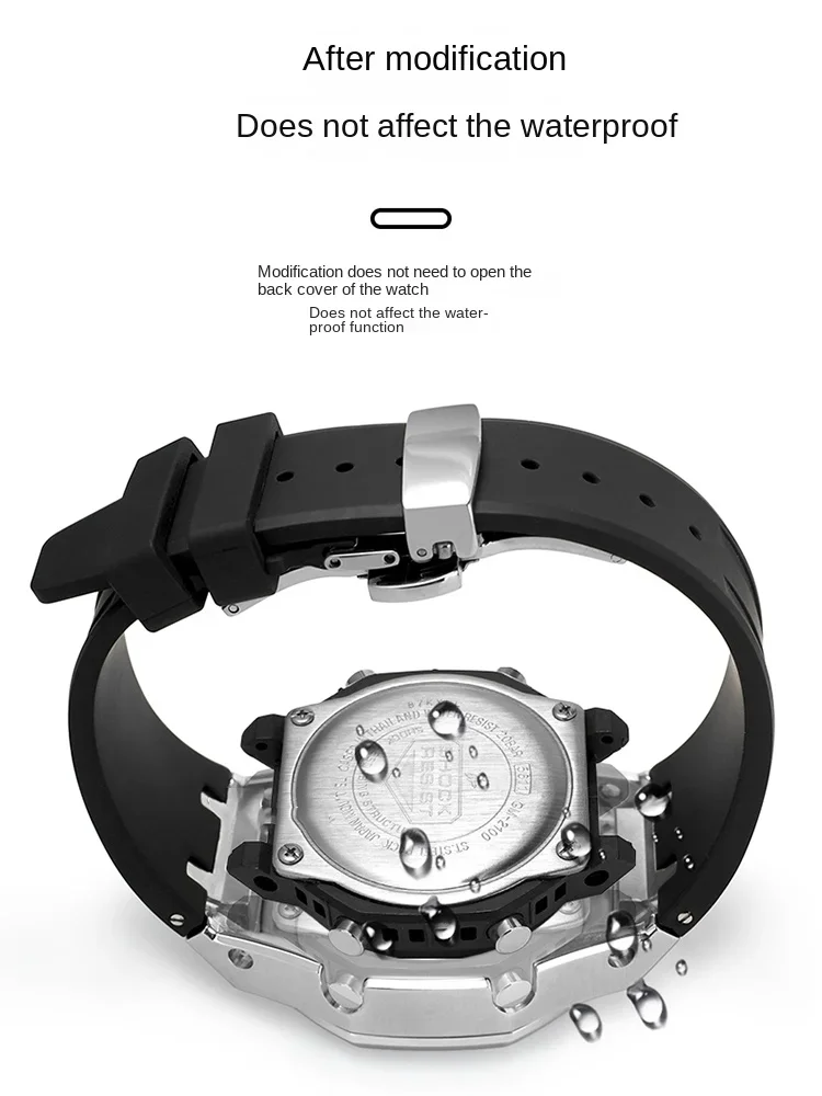 GM-2100 GBM2100 Stainless Steel Case Bezel metal Strap For Casio G-SHOCK GM2100 GBM-2100 Mod Kit Replacement Mod Refit Kit