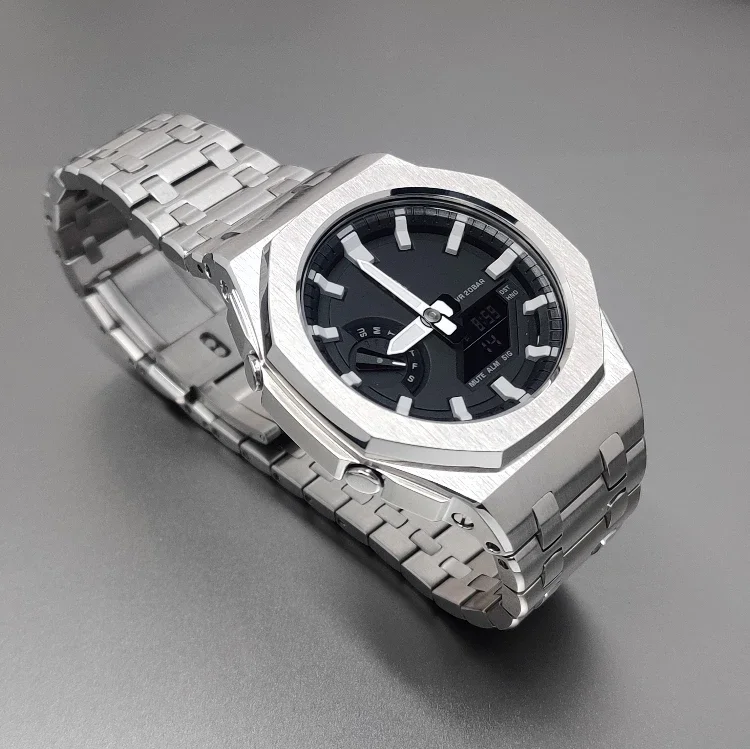 GM-2100 GBM2100 Stainless Steel Case Bezel metal Strap For Casio G-SHOCK GM2100 GBM-2100 Mod Kit Replacement Mod Refit Kit
