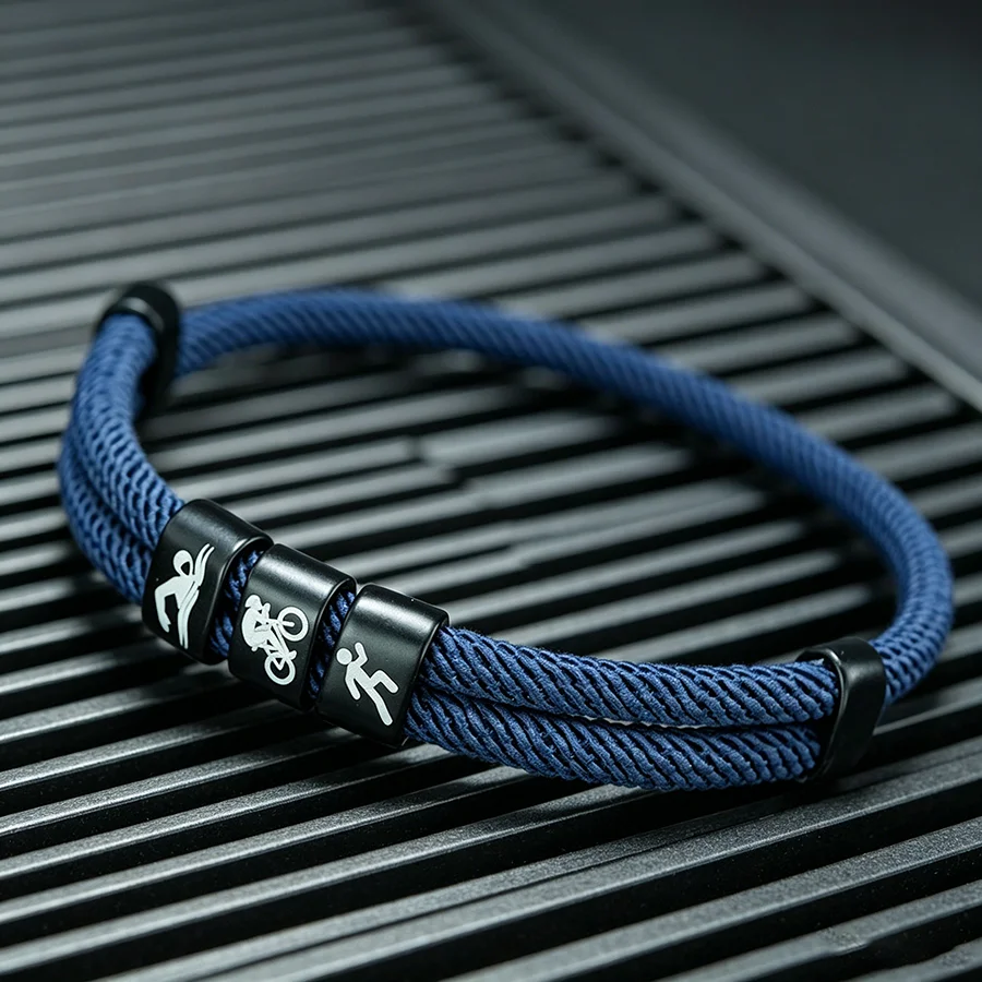 Noter Creative Men Triathlon Sport Cord Bracelet Premium Selected 4mm Rope 6 Color Options Outdoor Cool Riding Wrist Accessories