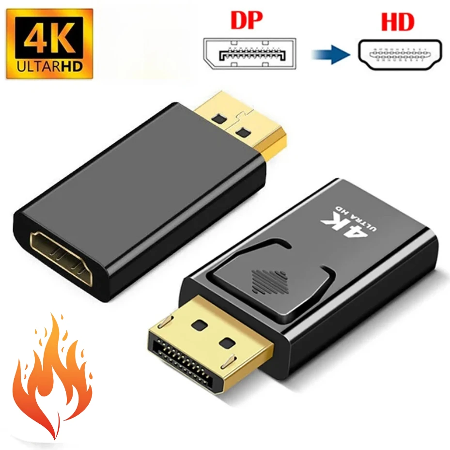 DP To HDTV 4K Connector DisplayPort DP Male to HDMI-Compatible Female Adapter Converter Video Audio Plug For Computer TV Laptop