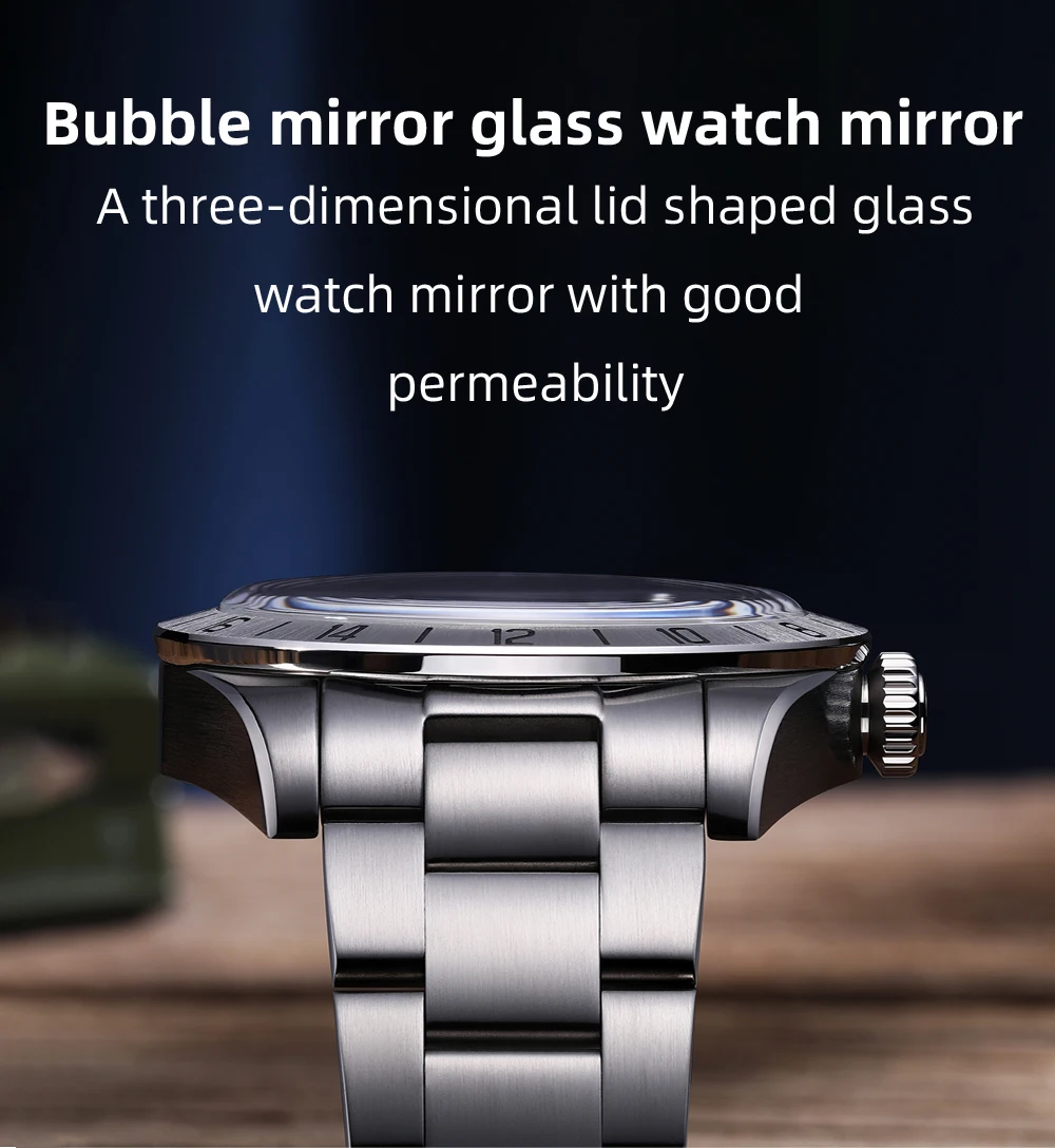ADDIESDIVE New Luxury Men's Watch 200 Waterproof Stainless Steel Quartz Watch BGW9 Super Blue Luminous GMT Stainless Steel Watch