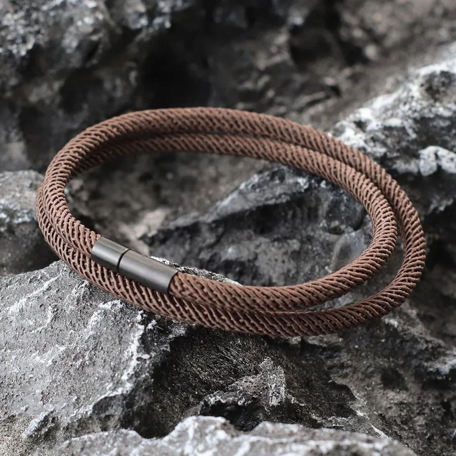 New Minimalist Outdoors Sports Men Bracelet Rope Bilayer 4mm Lucky Red Thread Braclet Bangle Gift For Him Beach Nautical Braslet