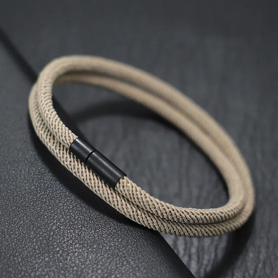 New Minimalist Outdoors Sports Men Bracelet Rope Bilayer 4mm Lucky Red Thread Braclet Bangle Gift For Him Beach Nautical Braslet