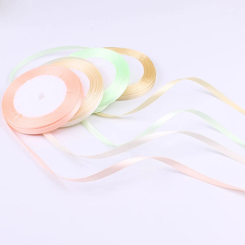 25Yards 6mm Silk Satin Ribbons for Crafts Bow Handmade Gift Wrap Partys Christmas Wedding Decorative Artificial Accessories