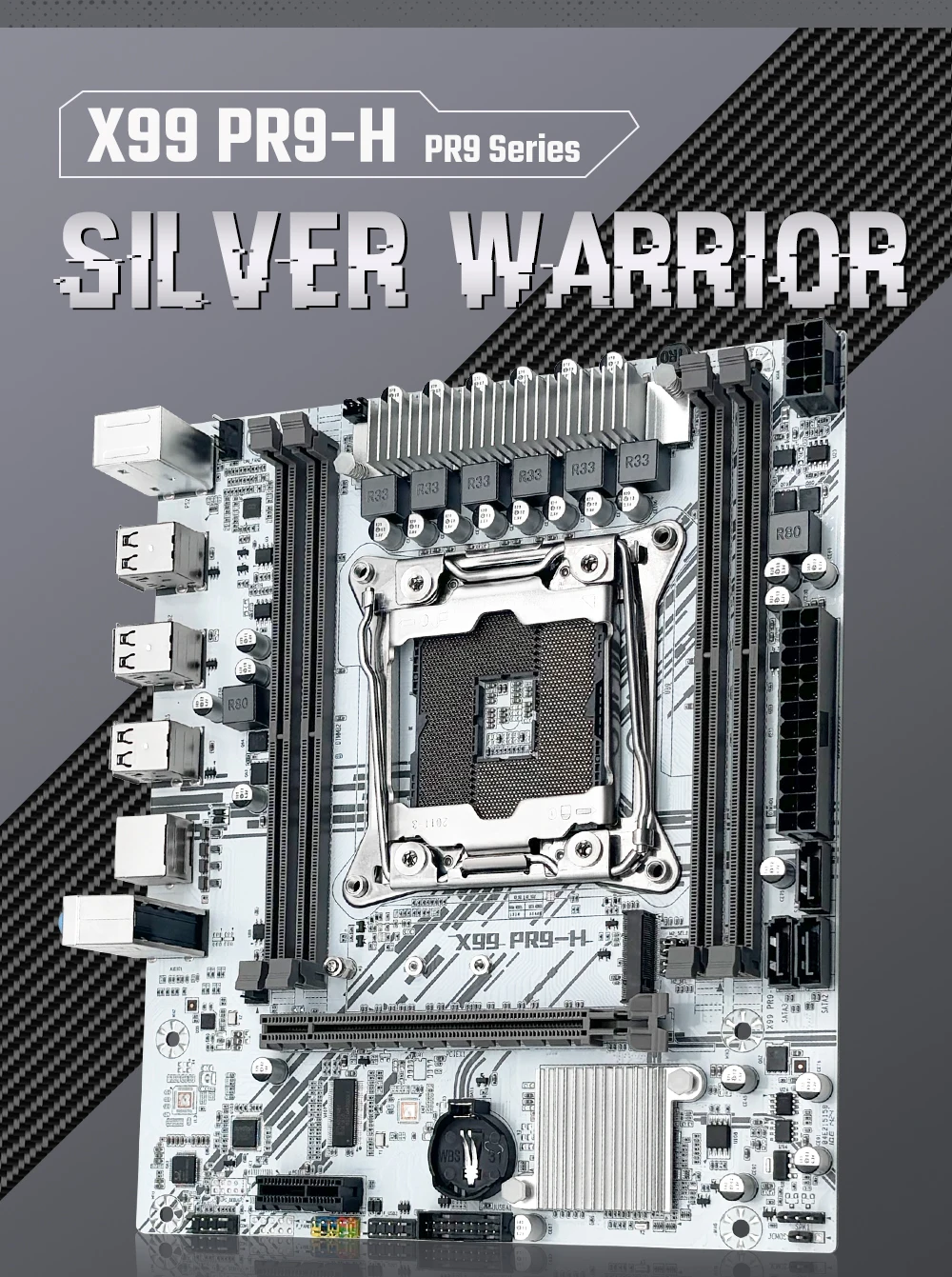 MACHINIST White X99 PR9-H Motherboard Combo Intel Xeon E5 2630 V4 LGA 2011-3 CPU DDR4 16GB RAM NVME M.2 Optional Kit Set