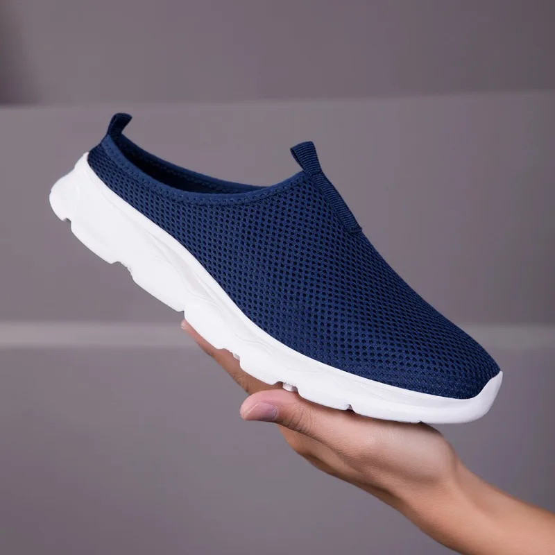 New Men Half Slipper Flats Sole Comfortable Lightweight Men's Shoes Breathable Male Home Slippers Shoes for Man Plus Size 39-47