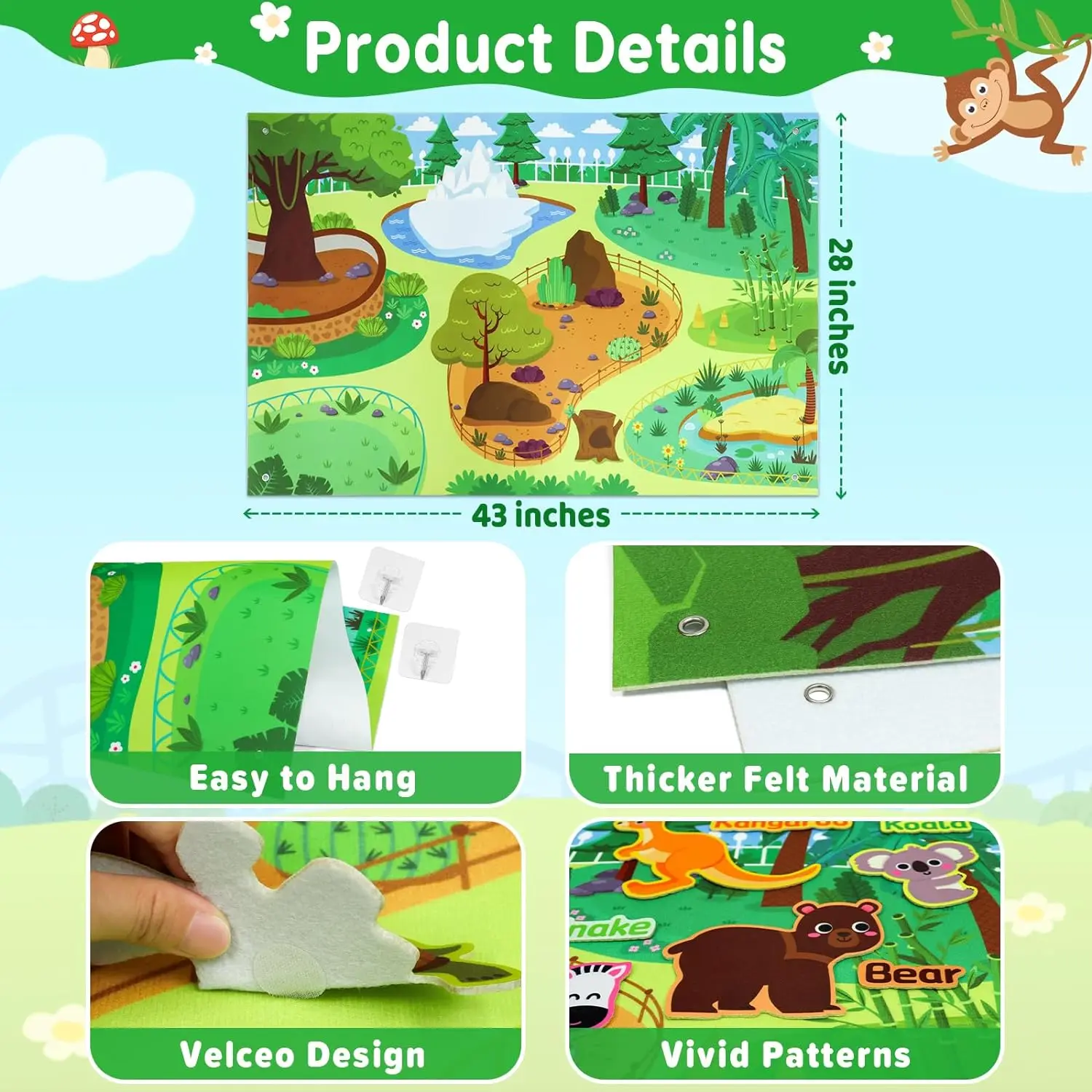 Montessori Toy Solar System Felt Story Busy Board Set for Toddlers Farm Early Learning Storytelling Interactive Play Travel Gift