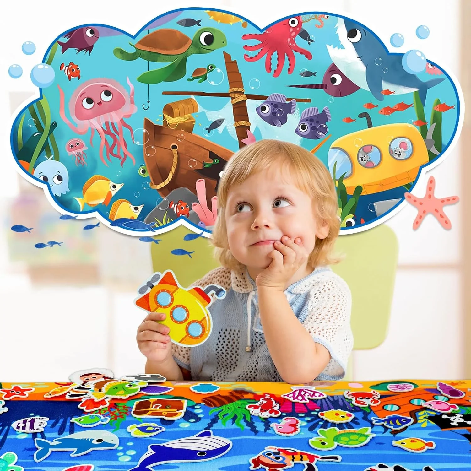 Montessori Toy Solar System Felt Story Busy Board Set for Toddlers Farm Early Learning Storytelling Interactive Play Travel Gift