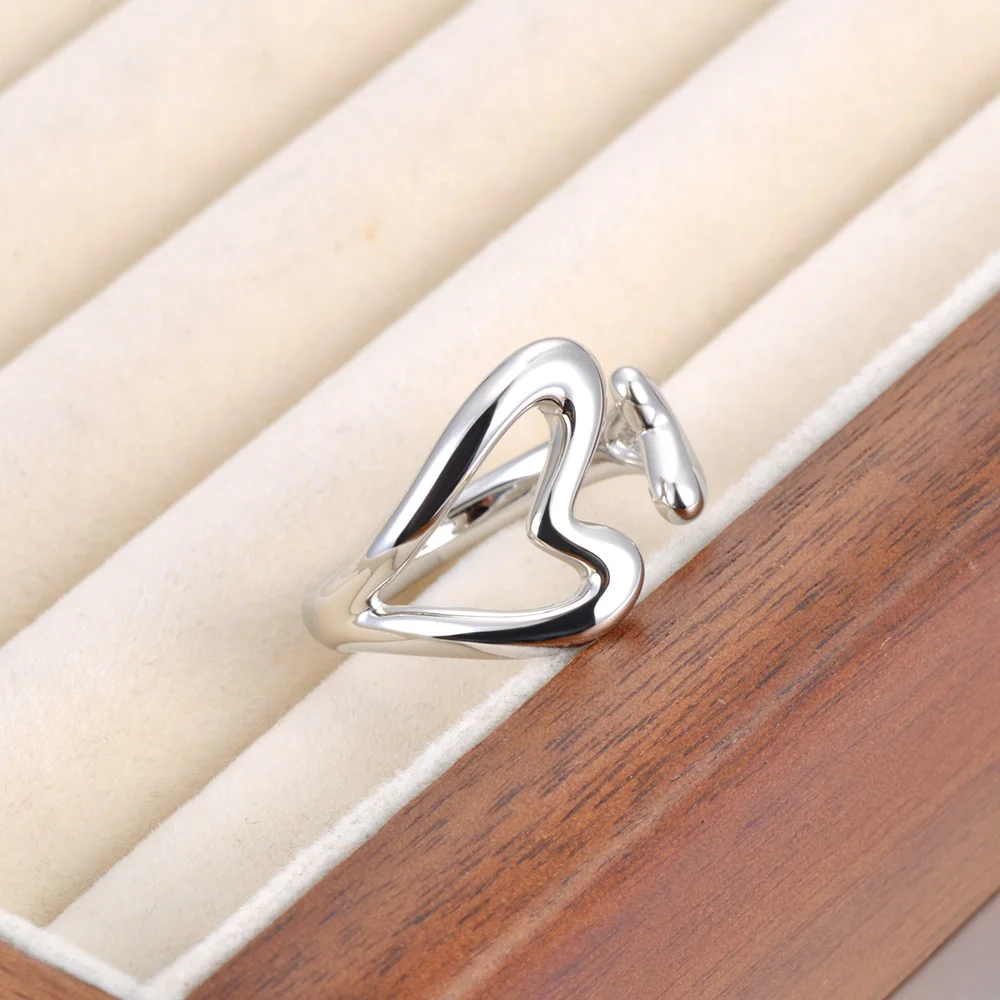 Lokaer 316L Stainless Steel Rhinestone Horseshoe U-shaped Open Ring Waterproof 18K Gold Color Plated Women's Jewelry Gift R26032