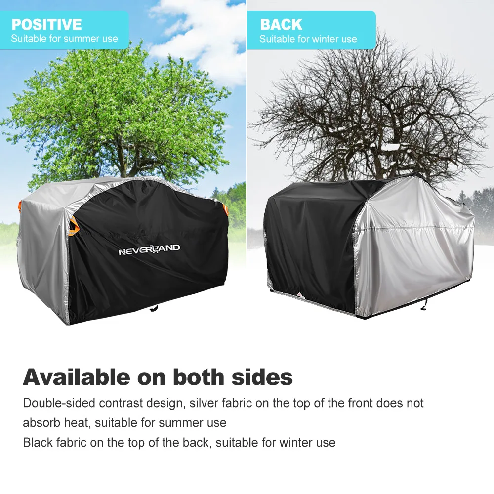 Quad Bike ATV Cover Universal 190T Waterproof Motorcycle Vehicle Scooter Kart Motorbike Resistant Dust UV Protector Black Silver