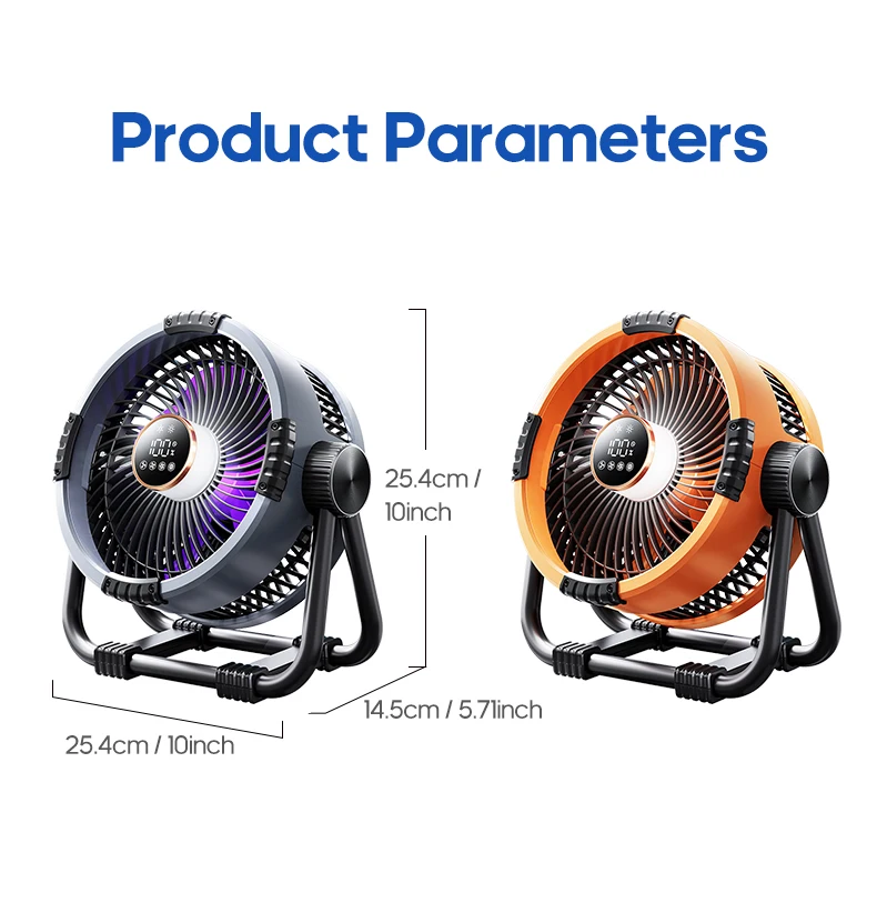 6 in 1 Portable Outdoor Camping Fan 20000mAh Rechargeable Wireless Tent Ceiling Fan 4 Speed Adjustment LED Lighting Power Bank