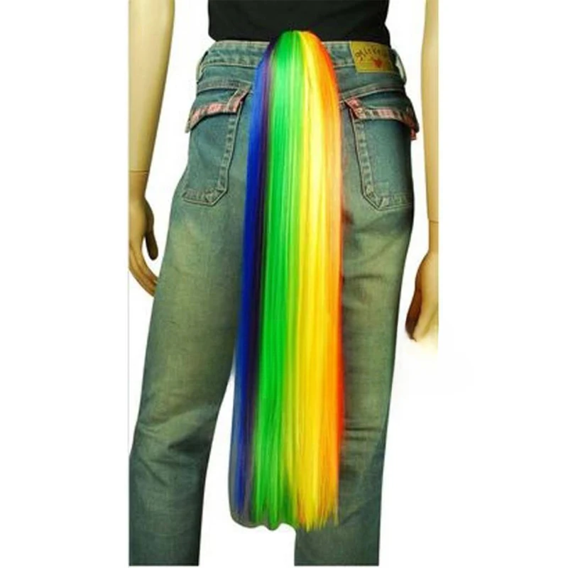Anime Rainbow Dash Multi Color Synthetic Hair Cosplay Costume Wigs Heat Resistance Fiber Wigs