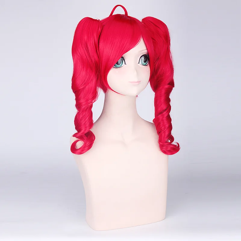 HAIRJOY Synthetic Hair Medium Length Orange Cosplay Wig Heat Resistant Fiber Costume Party Synthetic Wigs 2 Ponytail