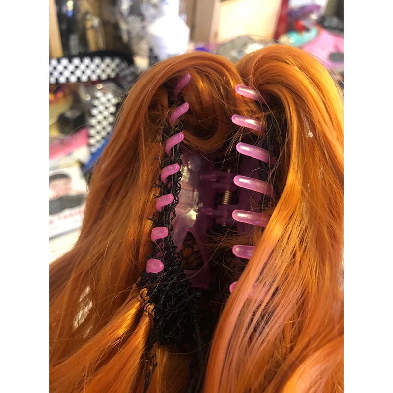 HAIRJOY Synthetic Hair Medium Length Orange Cosplay Wig Heat Resistant Fiber Costume Party Synthetic Wigs 2 Ponytail