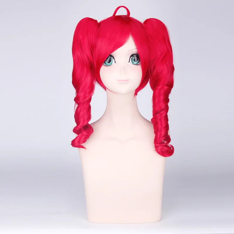 HAIRJOY Synthetic Hair Medium Length Orange Cosplay Wig Heat Resistant Fiber Costume Party Synthetic Wigs 2 Ponytail