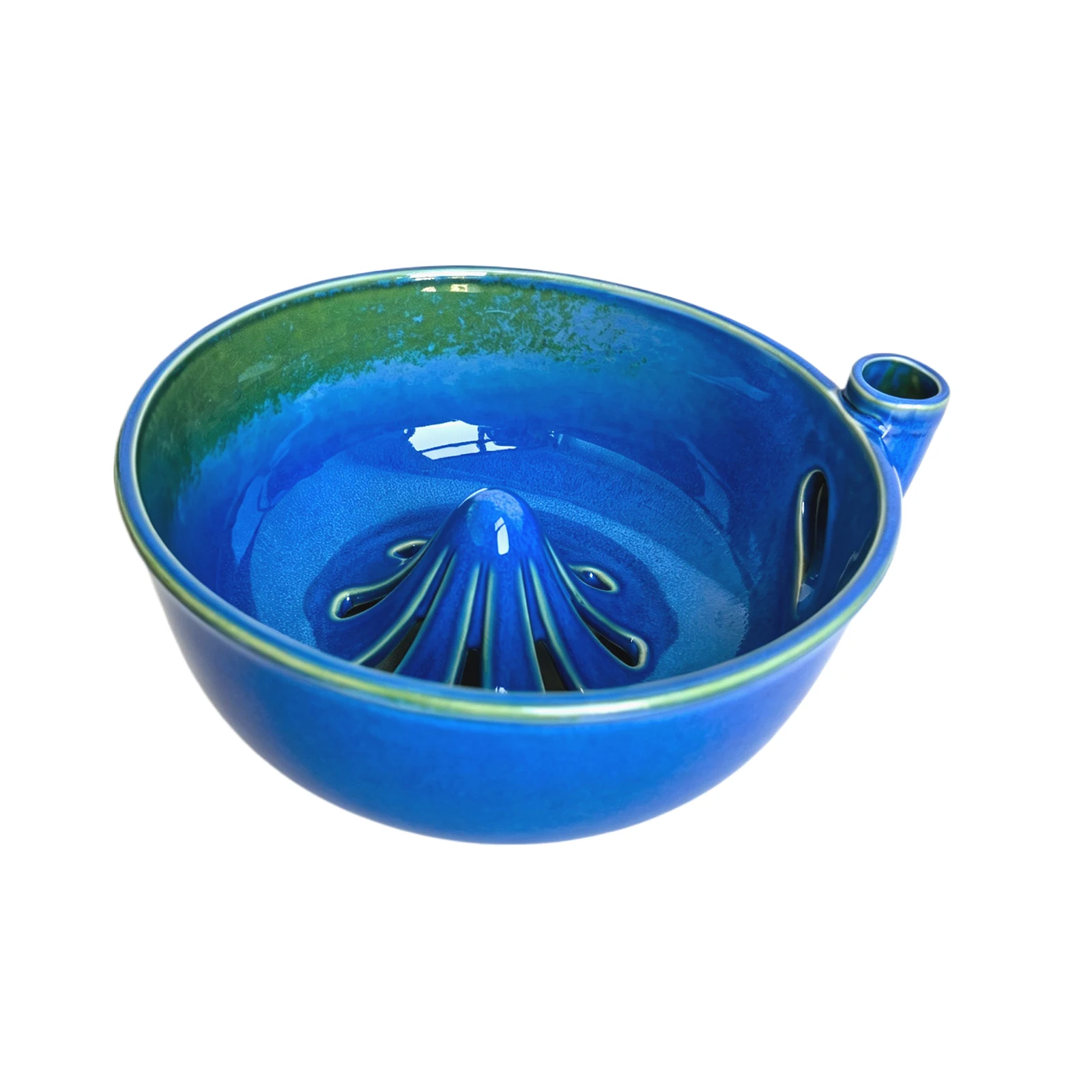 Ceramic Berry Rinse Bowl with Drainage Fruit Washer Spinner 360 Degree Rotating for Home Kitchen Cleaning Berries Vegetables