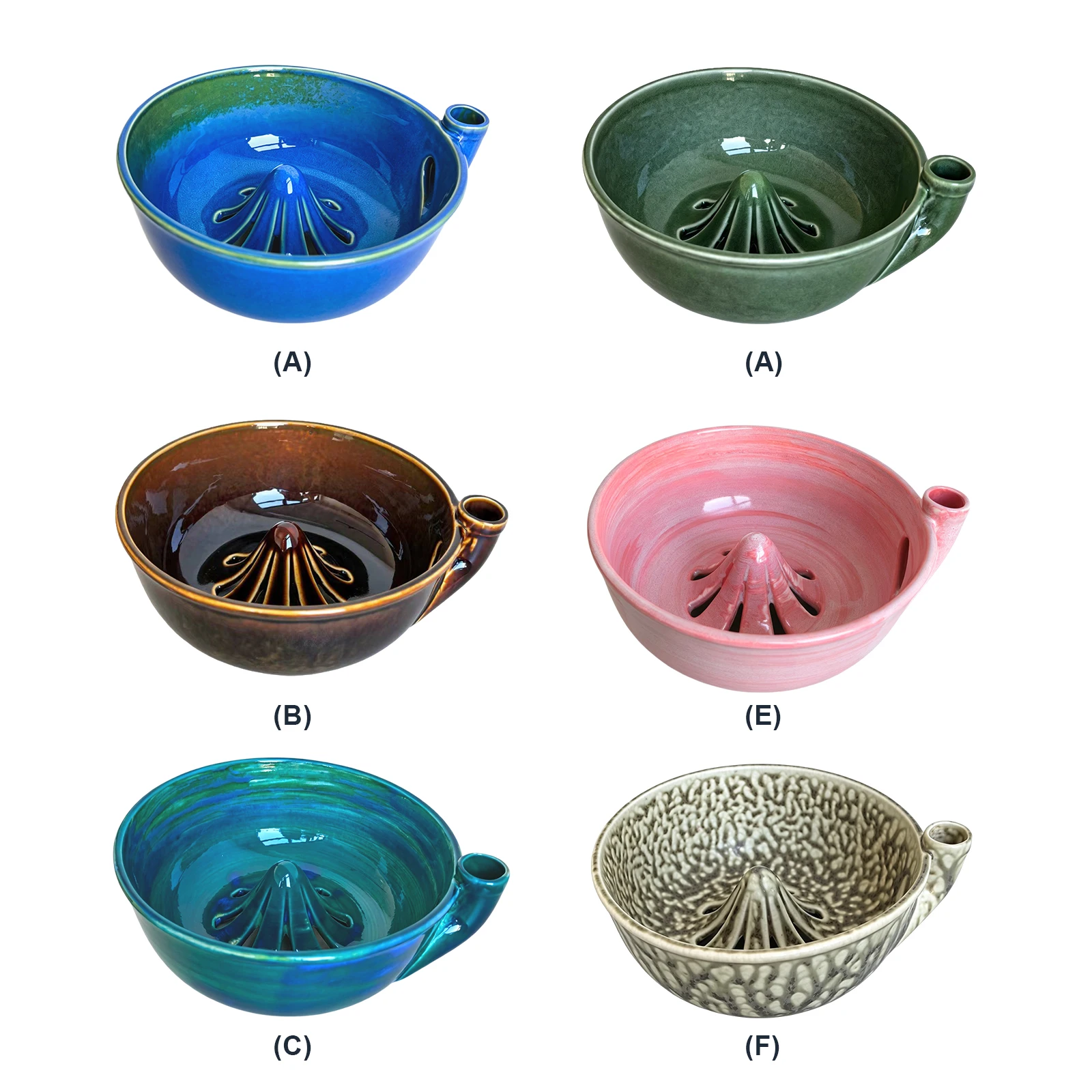 Ceramic Berry Rinse Bowl with Drainage Fruit Washer Spinner 360 Degree Rotating for Home Kitchen Cleaning Berries Vegetables