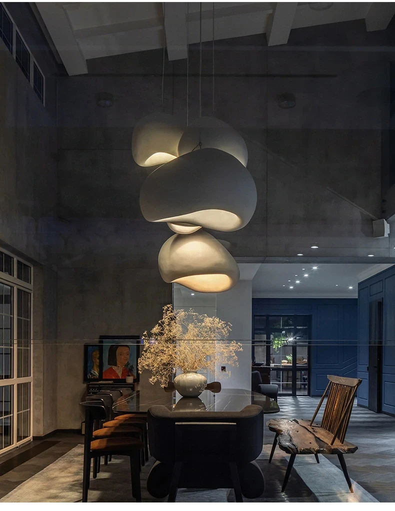 Nordic Wabi Sabi Style Led E27 Chandelier Lustre Dining Room Bedroom Hanghing Home Decor Bar Loft Pendant Fixtures Kitchen Lamp