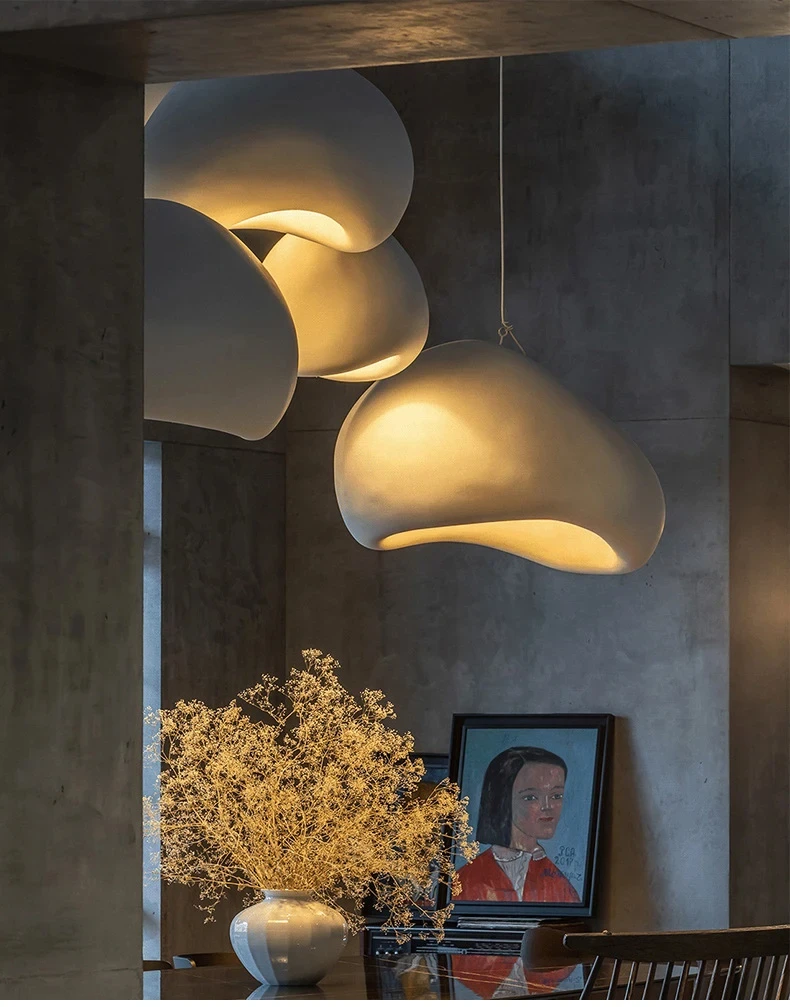 Nordic Wabi Sabi Style Led E27 Chandelier Lustre Dining Room Bedroom Hanghing Home Decor Bar Loft Pendant Fixtures Kitchen Lamp