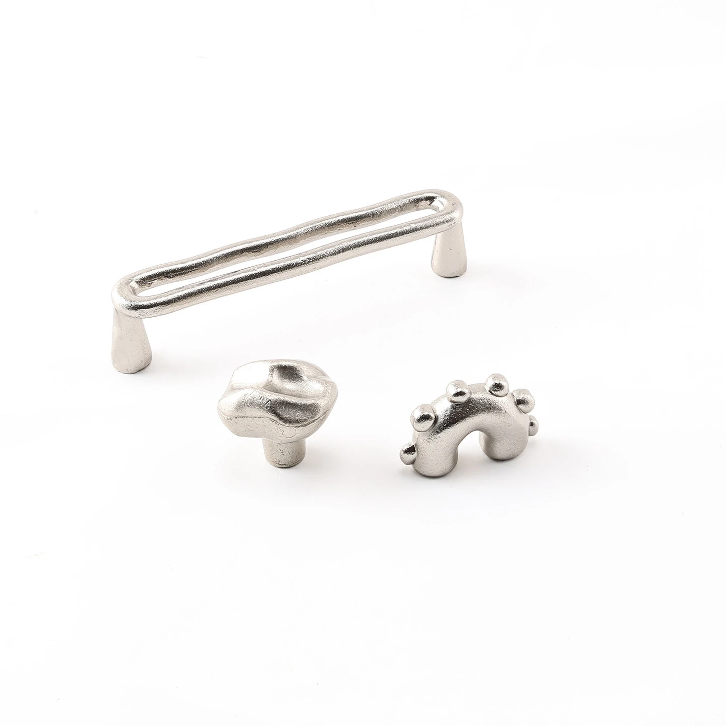 Santaya PVD Nickel Silver Brass Handles Kitchen Cabinet Pulls Bedroom Wardrobe Drawer Knobs Furniture Handle