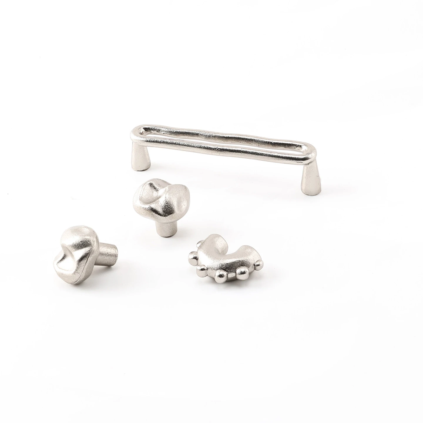 Santaya PVD Nickel Silver Brass Handles Kitchen Cabinet Pulls Bedroom Wardrobe Drawer Knobs Furniture Handle
