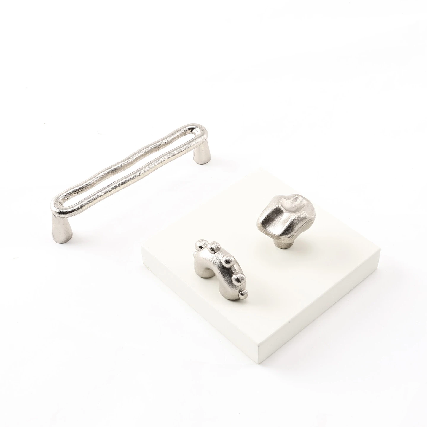 Santaya PVD Nickel Silver Brass Handles Kitchen Cabinet Pulls Bedroom Wardrobe Drawer Knobs Furniture Handle