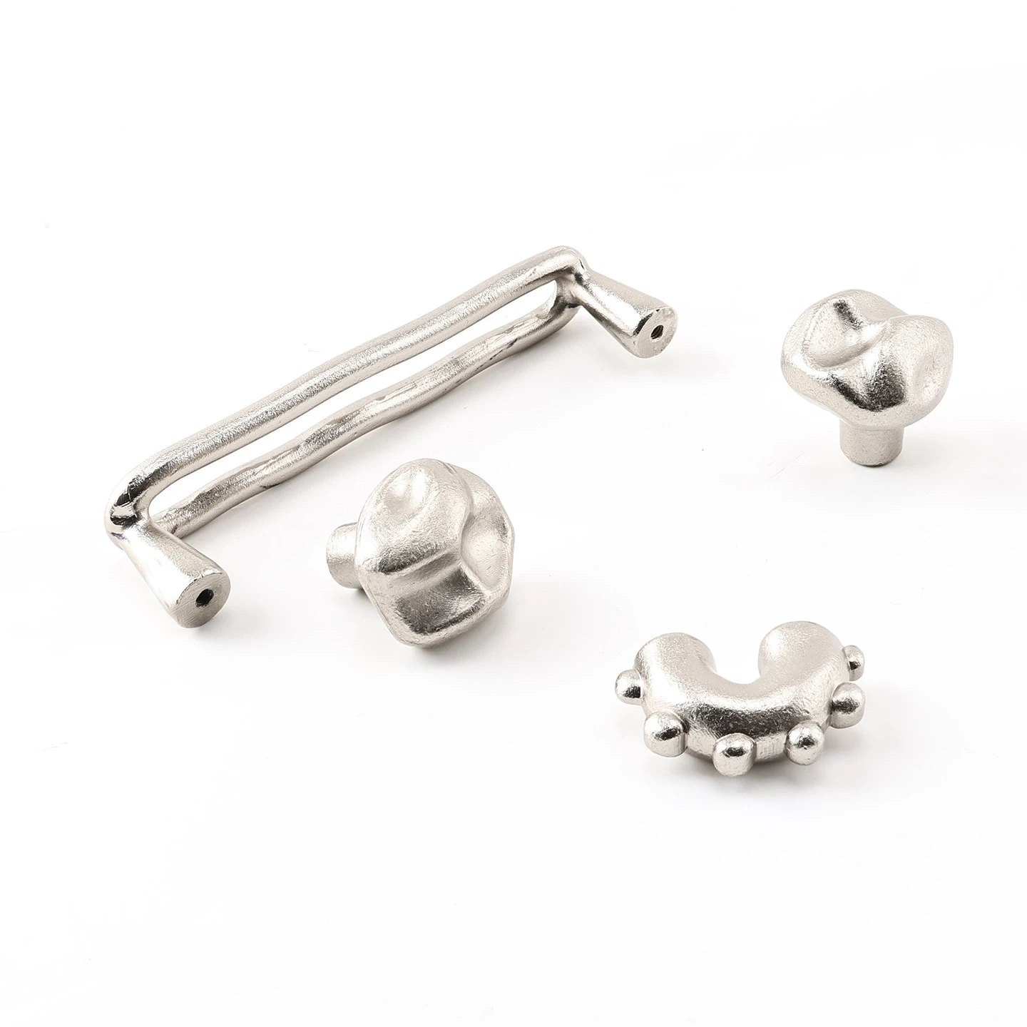 Santaya PVD Nickel Silver Brass Handles Kitchen Cabinet Pulls Bedroom Wardrobe Drawer Knobs Furniture Handle