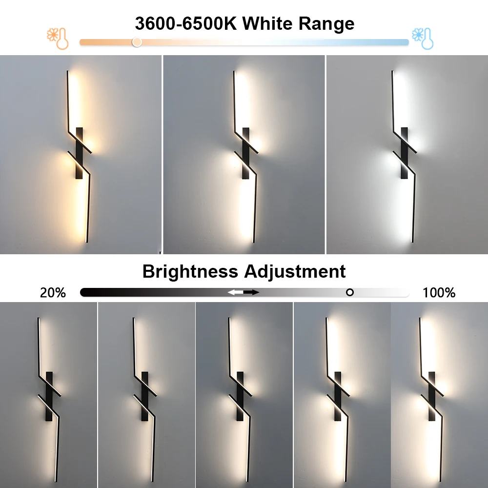 Modern LED Wall Lamp 3000K 4000K 6000K, Minimalist Wall Sconce for Bedroom Bedside Living Room TV Sofa Background Indoor