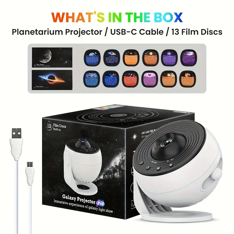 Pro Night Light Galaxy Projector Starry Sky Projector 360° Rotate Planetarium Lamp For Kids Bedroom Valentines Day Wedding Deco