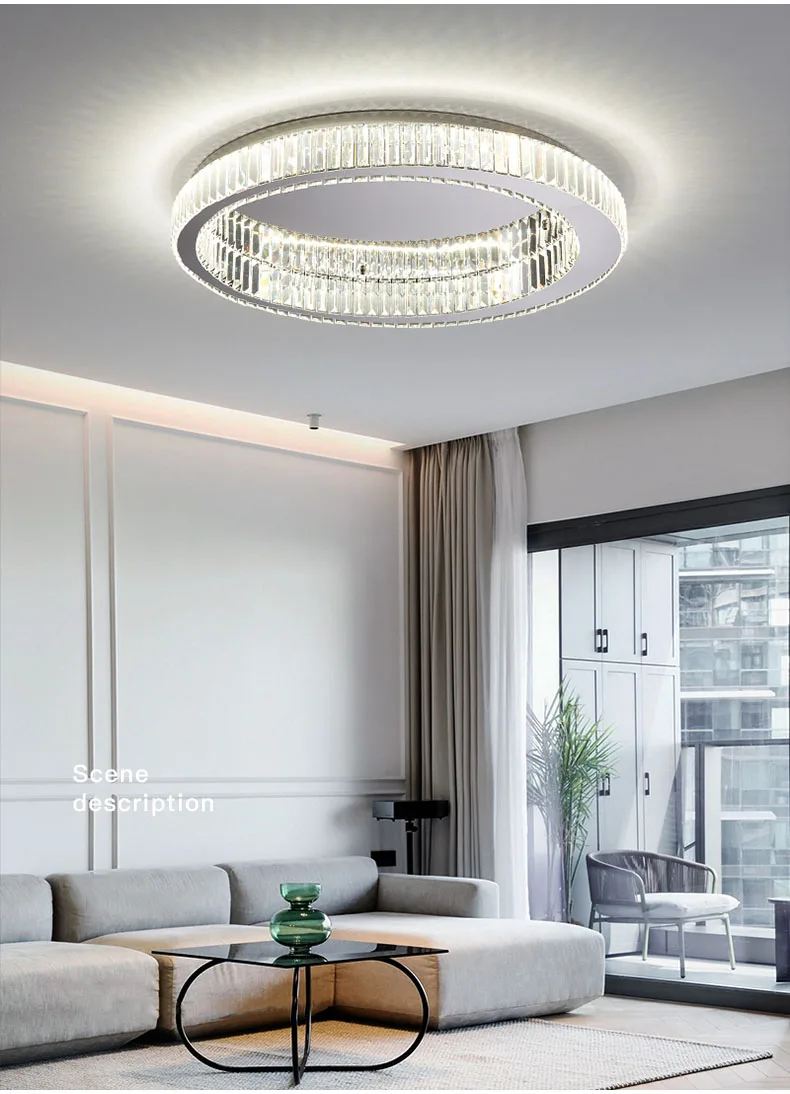 Modern Gold Crystal Ceiling Chandelier for Living Room Bedroom Luxury Round Ceiling light Led Indoor Lighting Decor