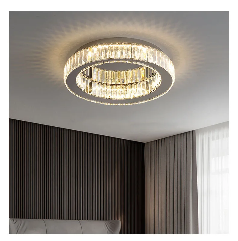 Modern Gold Crystal Ceiling Chandelier for Living Room Bedroom Luxury Round Ceiling light Led Indoor Lighting Decor