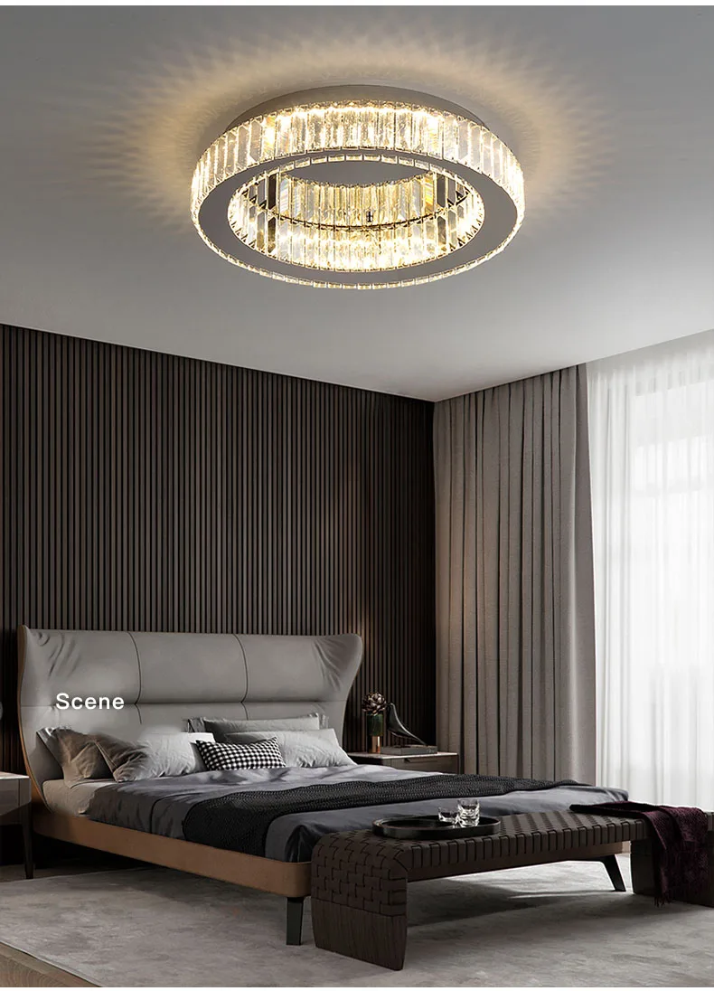 Modern Gold Crystal Ceiling Chandelier for Living Room Bedroom Luxury Round Ceiling light Led Indoor Lighting Decor