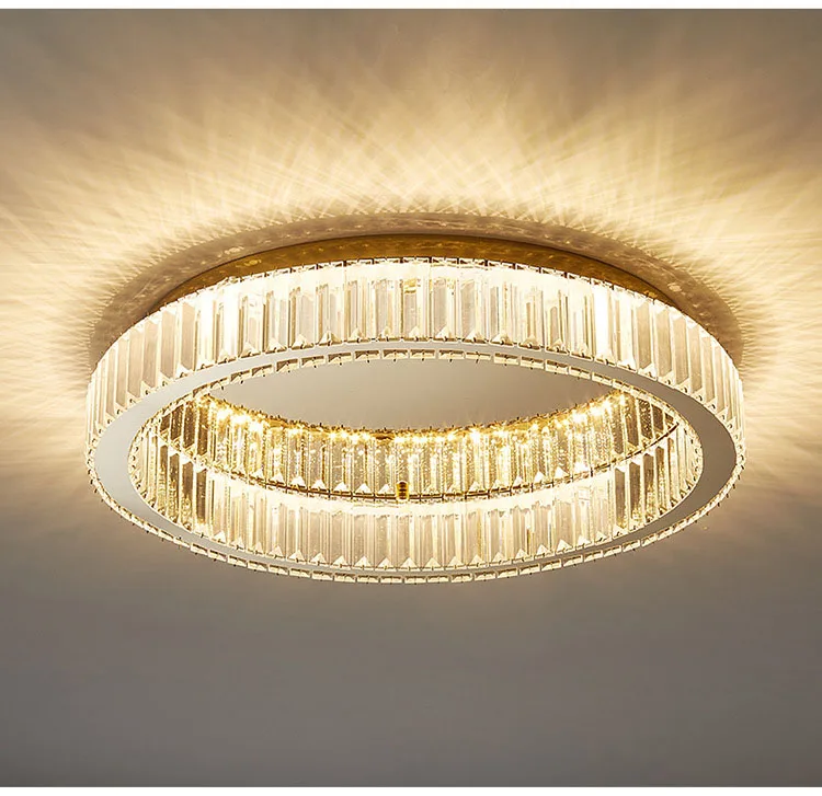 Modern Gold Crystal Ceiling Chandelier for Living Room Bedroom Luxury Round Ceiling light Led Indoor Lighting Decor