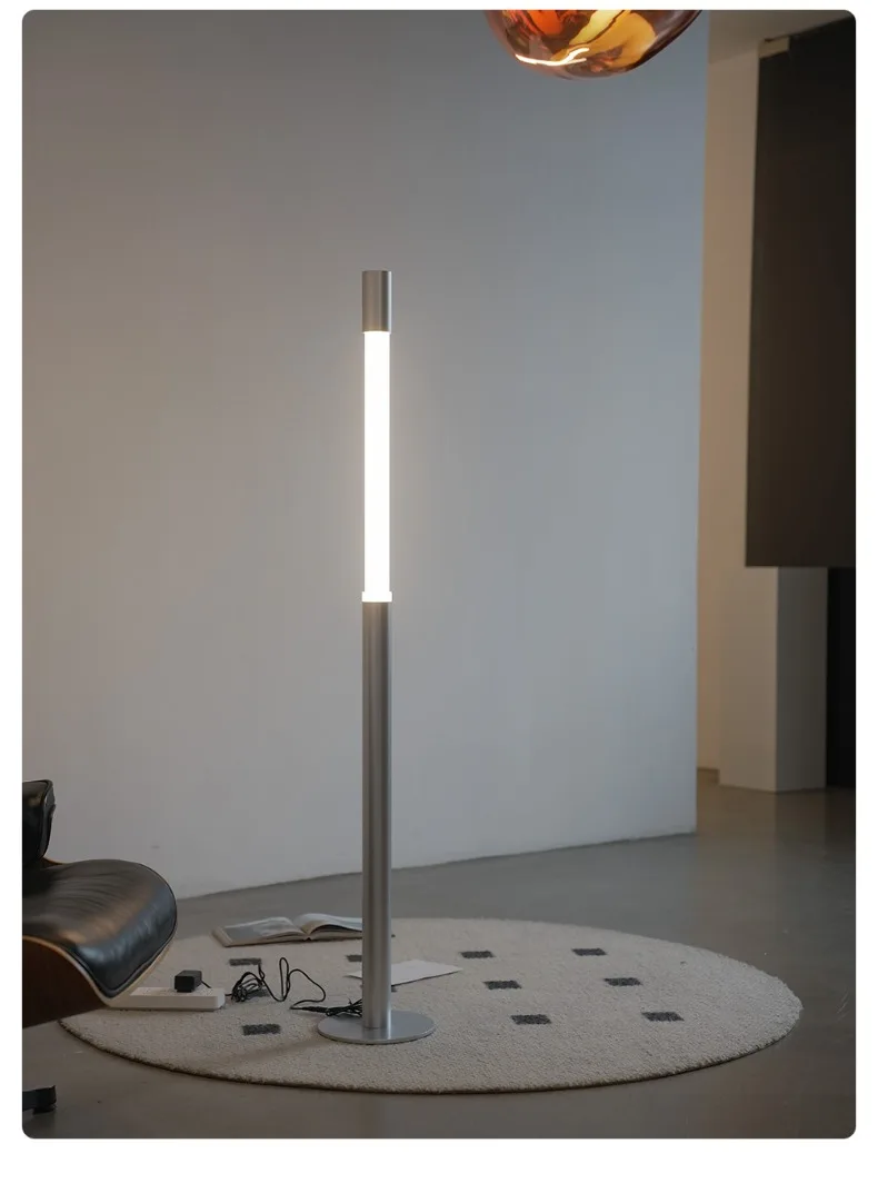 Adjustable Led Floor Lamp Chrome Black For Living Room Bedroom Sofa Side Corner Entryway Exhibition Hall Designer Standing Light