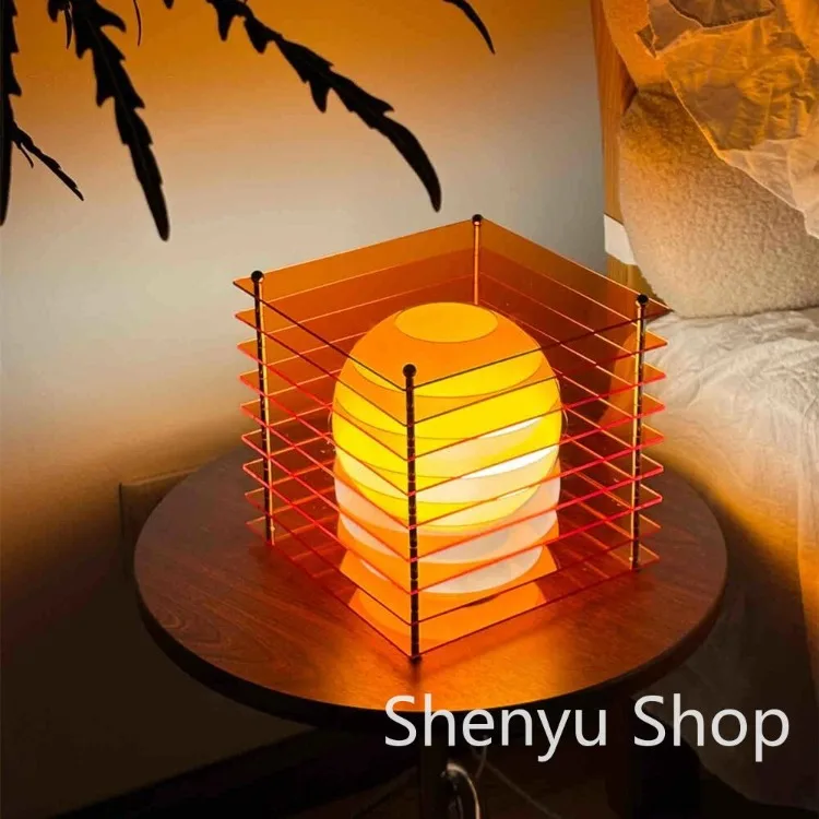16 Colors Rechargeable Desk Lamp Creativity Acrylic Bedroom Ambient Lighting Desktop Decorate Room Props Home Decor Night Light